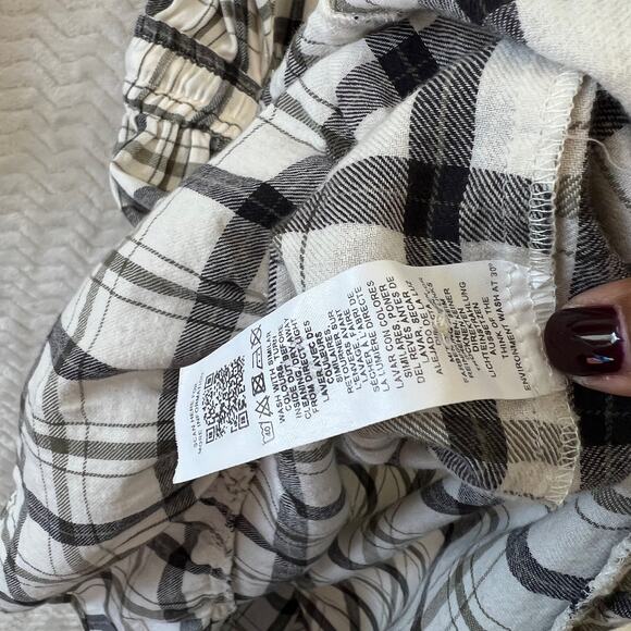 Asos Curve Flannel Check Button Down Open Back Balloon Sleeve Skater Dress Sz 24 - Picture 13 of 13